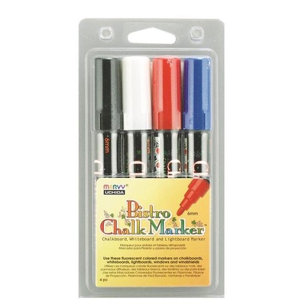 Uchida Of America Uchida of America UCH4804C-2 Marvy Bistro Chalk Markers Board Tip 4 Color Set - Pack of 2 UCH4804C-2